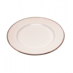 Prato Avulso Sobremesa 20,5cm De Cerâmica Linear Bege